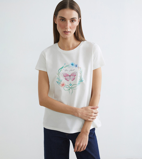 Printed Crew Neck T-Shirt