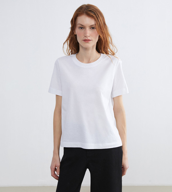 Solid Crew Neck Short Sleeves T-Shirt