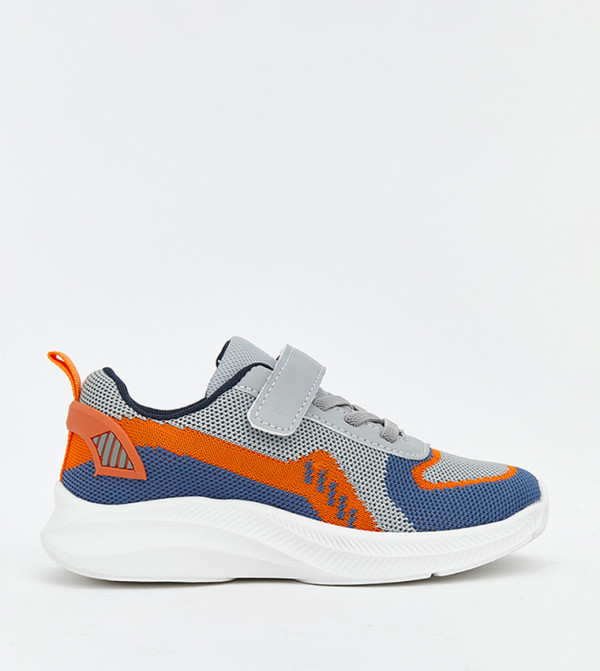 Color Block Velcro Closure Sneakers