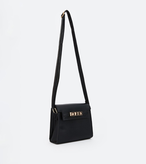 Solid Zippered Crossbody Bag