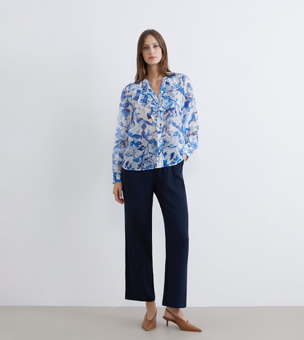 Elastic Waist Straight Fit Pants