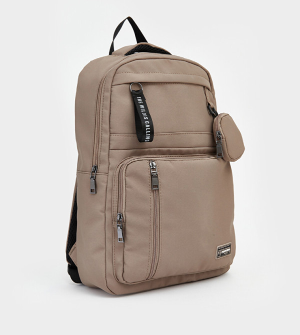 Solid Multi-Compartment Zip Backpack