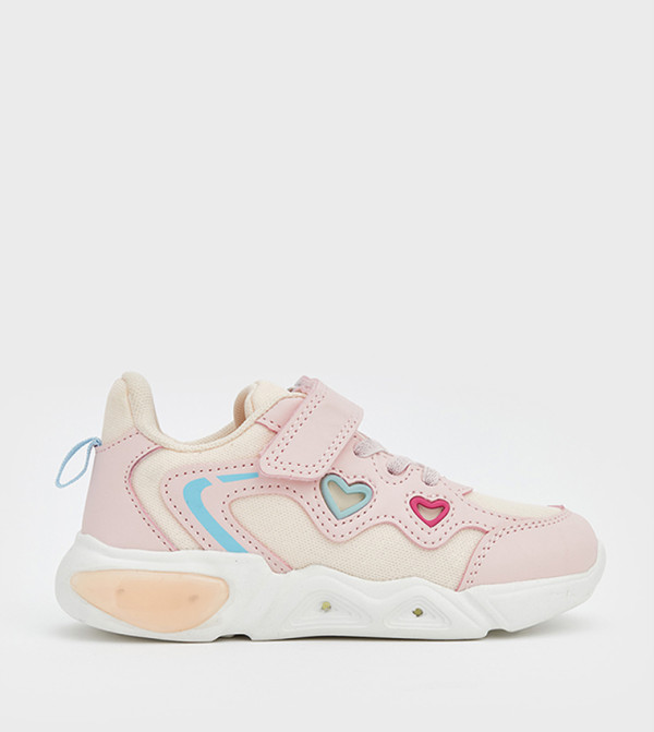 Heart-Detail Velcro Closure Sneakers