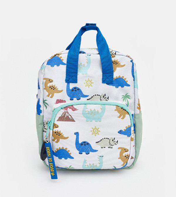Dino Print Zipper Backpack