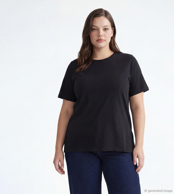 Solid Crew Neck T-Shirt