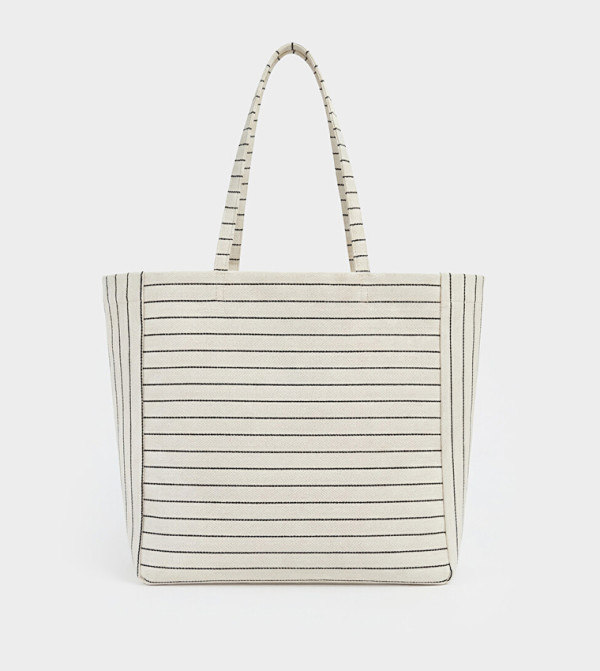 Striped Canvas Tote Bag