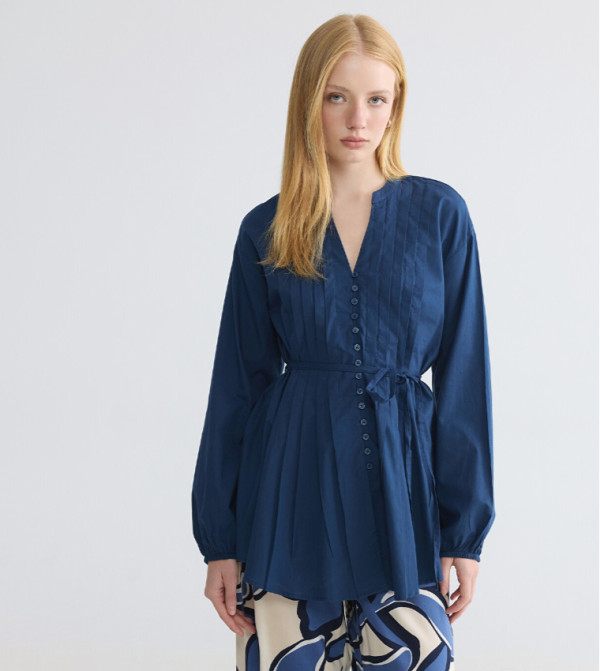 Pleated Long Sleeves Tunic