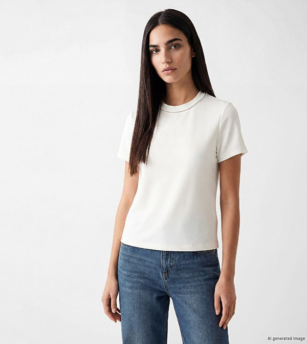 Rhinestone Embellished Soft Touch T-Shirt