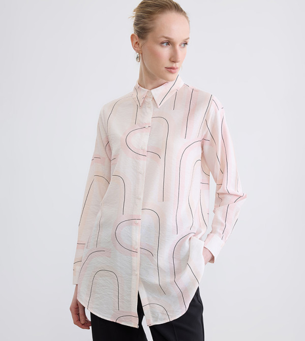 Patterned Long Sleeves Shirt Tunic