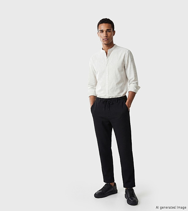 Textured Regular Fit Trousers