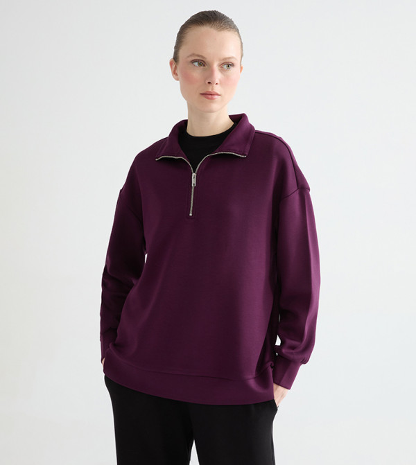 Half Zip Long Sleeves Sweatshirt