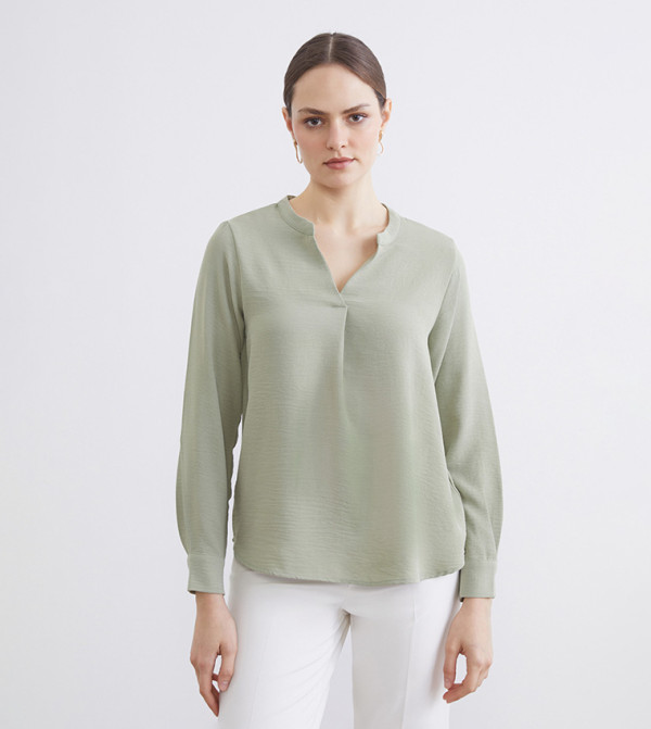 Textured Long Sleeves Top