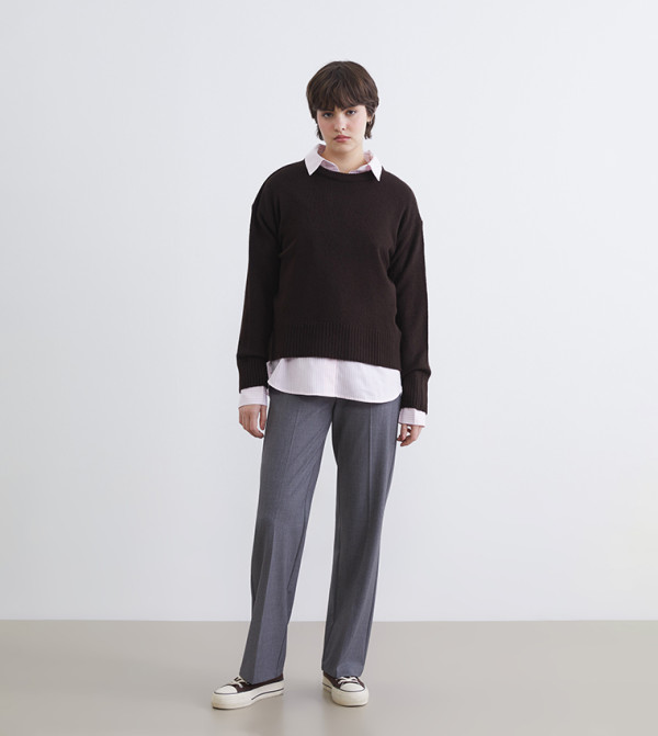 Knitted Crew Neck Sweater