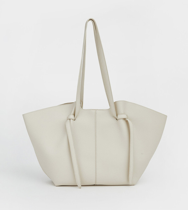 Textured Knot Detail Tote Bag