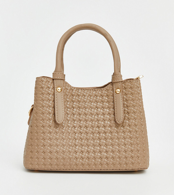 Braided Zip Satchel Bag