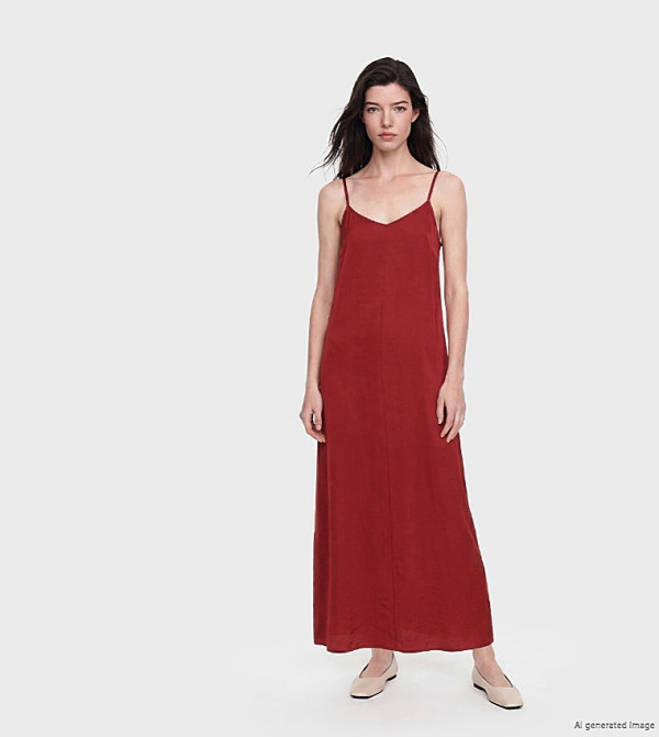 Solid Strappy Maxi Dress