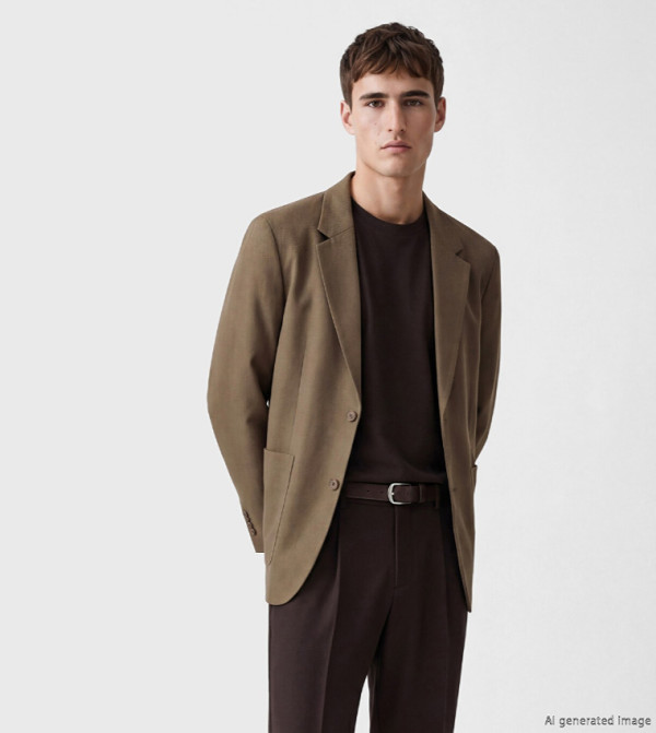 Solid Single Breasted Blazer