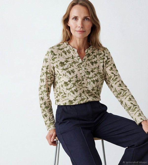 Floral Print Long Sleeves Top