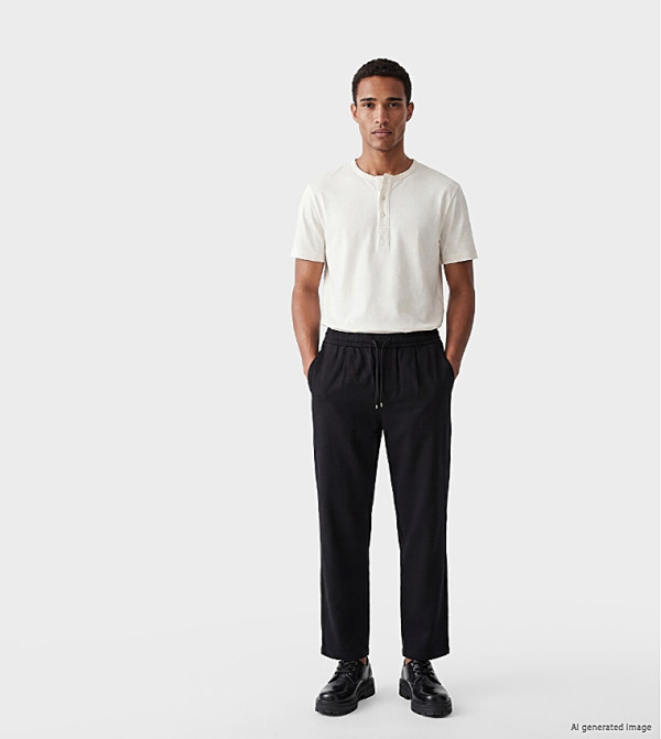 Solid Relaxed Fit Trousers