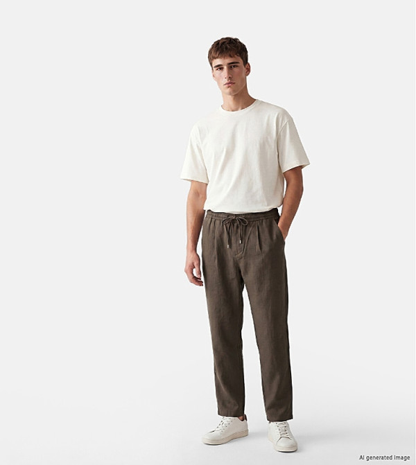 Solid Relaxed Fit Trousers