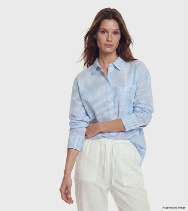 Striped Long Sleeves Oversized Shirt Tunic