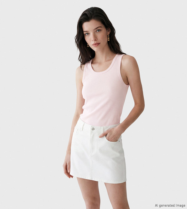 Ribbed Scoop Neck Tank Top