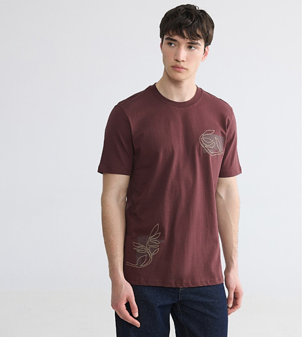 Embroidered Crew Neck T-Shirt