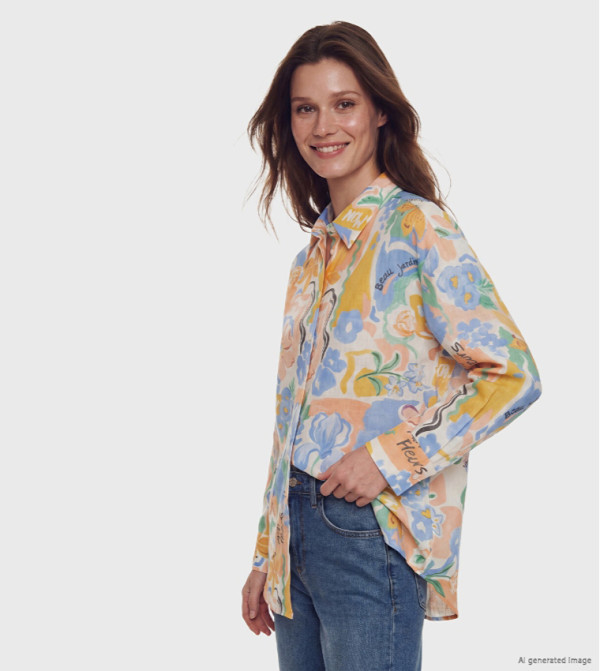 Floral Printed Long Sleeves Shirt Tunic