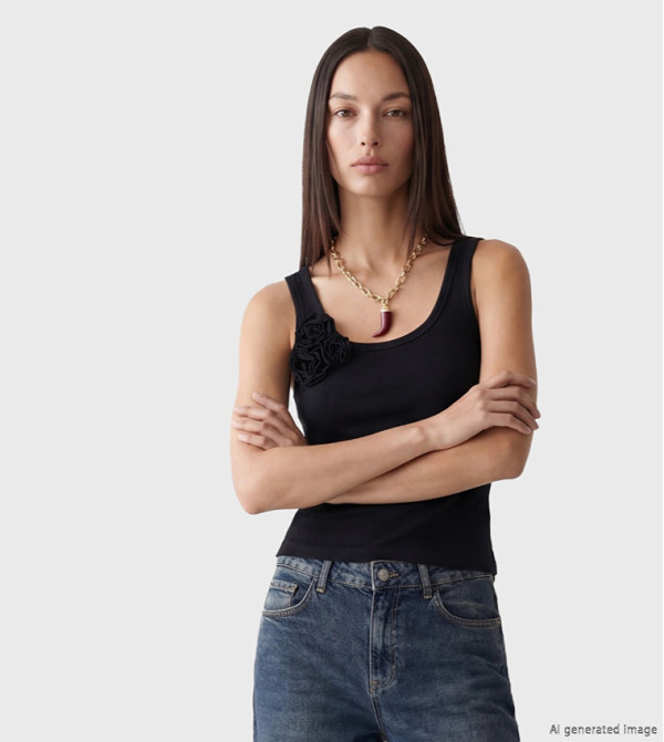 Embellished Scoop Neck Tank Top