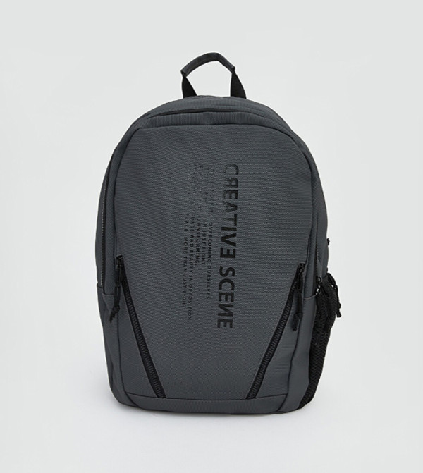Printed Zipper Backpack