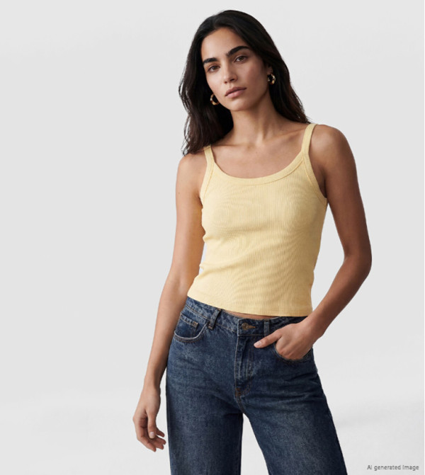 Ribbed Scoop Neck Tank Top