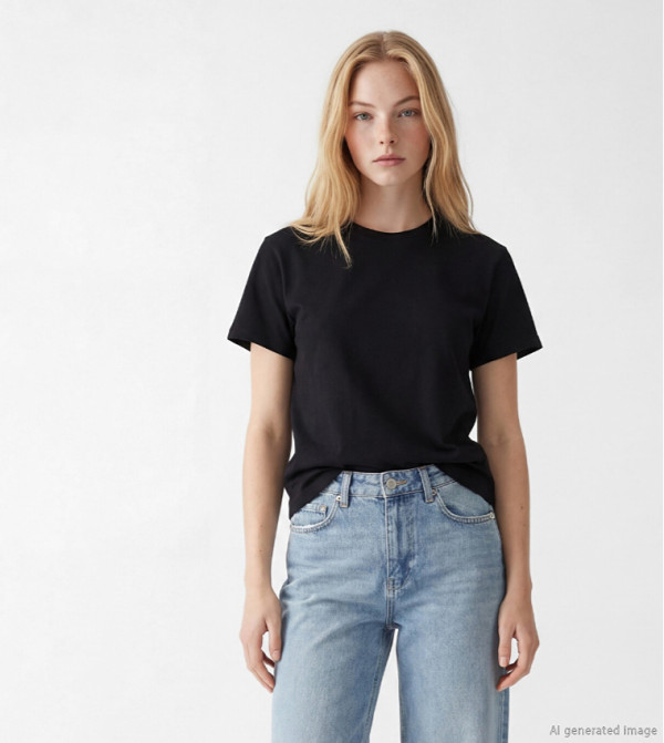 XSIDE Solid Crew Neck T-Shirt