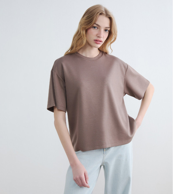 Solid Crew Neck Oversized T-Shirt