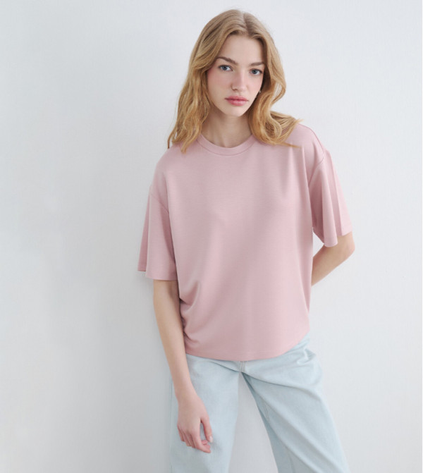 Solid Crew Neck Oversized T-Shirt