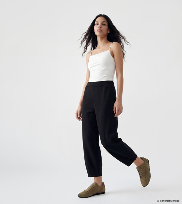 Solid High Waist Relaxed Fit Sweatpants