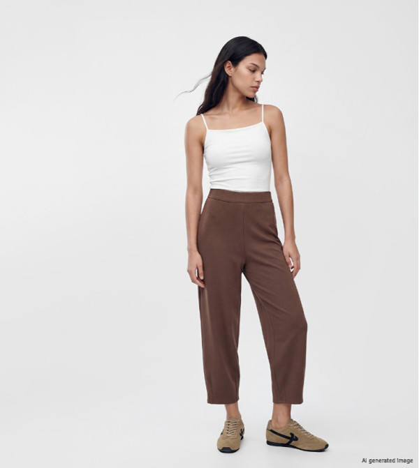 Solid High Waist Crop Sweatpants