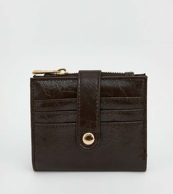 Textured Snap Button Card Holder
