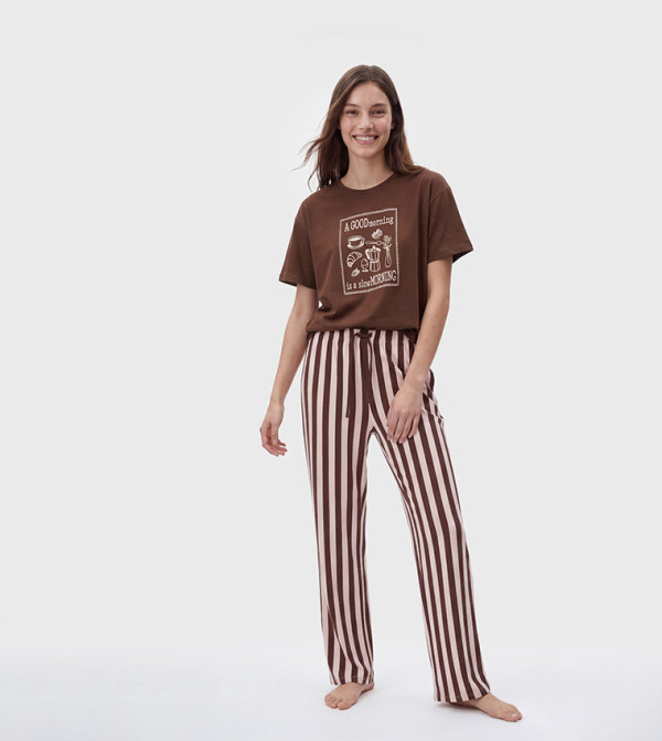 Printed Short Sleeves Pyjama Set