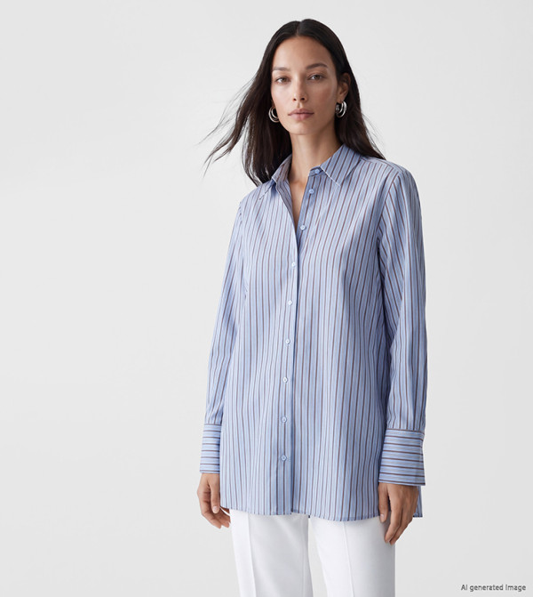Striped Oversized Shirt Tunic