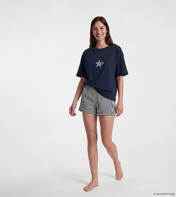 Star Printed Shortly Pajama Set