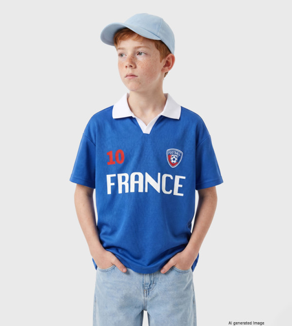 FIFA France Printed Short Sleeves Polo T-Shirt