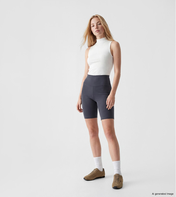XSIDE Solid Elastic Waist Biker Shorts
