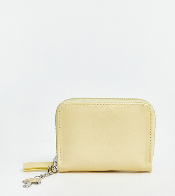 Charm Detail Zip Mini Wallet