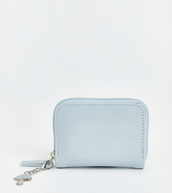 Charm Detail Zip Mini Wallet