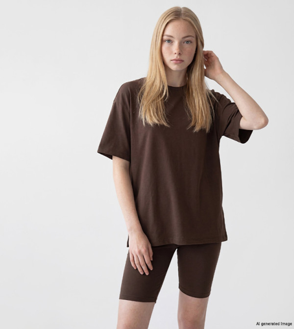 Solid Crew Neck Oversized T-Shirt