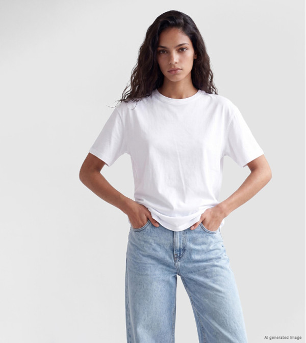 XSIDE Solid Crew Neck Oversized T-Shirt