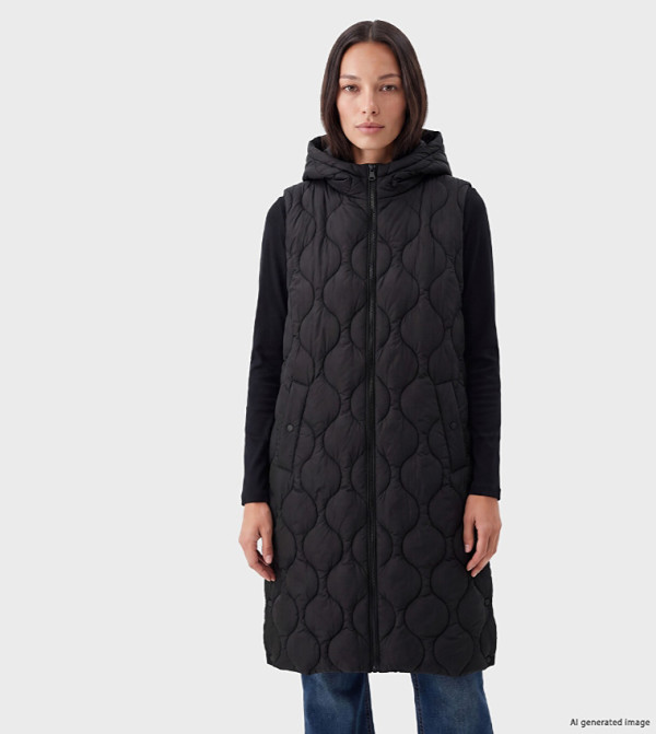 Quilted Hooded Neck Waistcoat