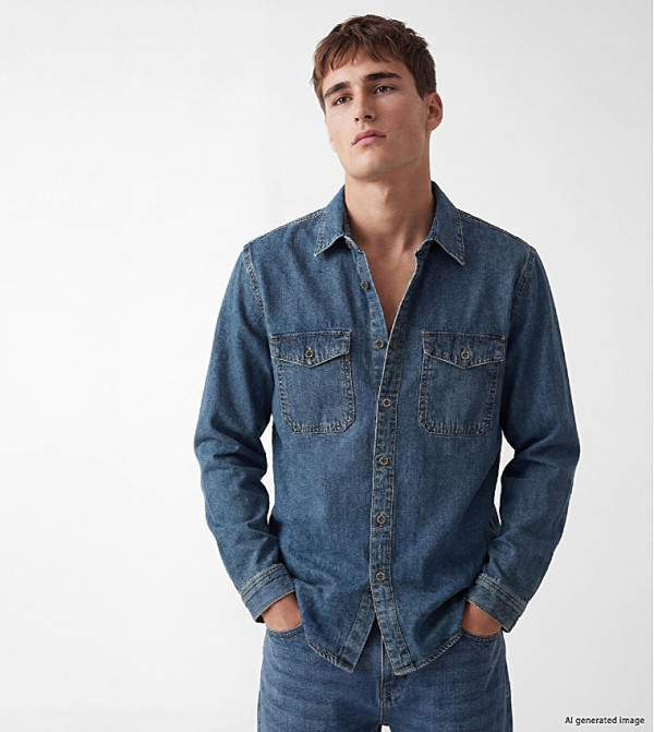 Washed Long Sleeves Denim Shirt