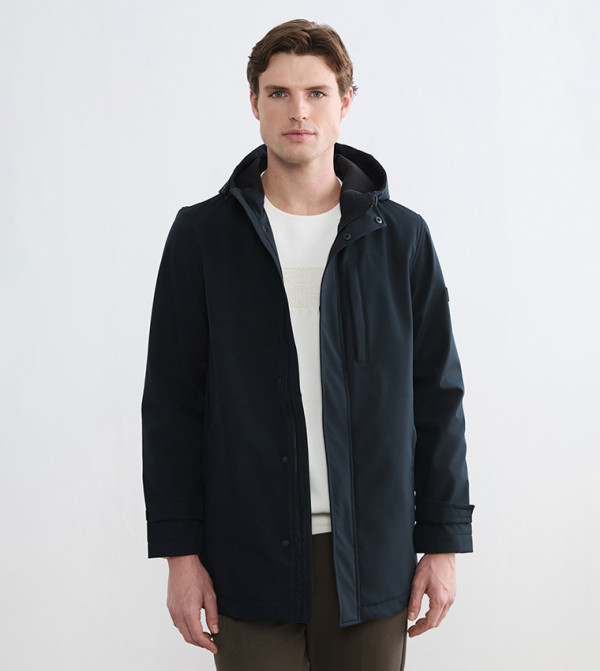 Zippered Regular Fit Hooded Raincoat