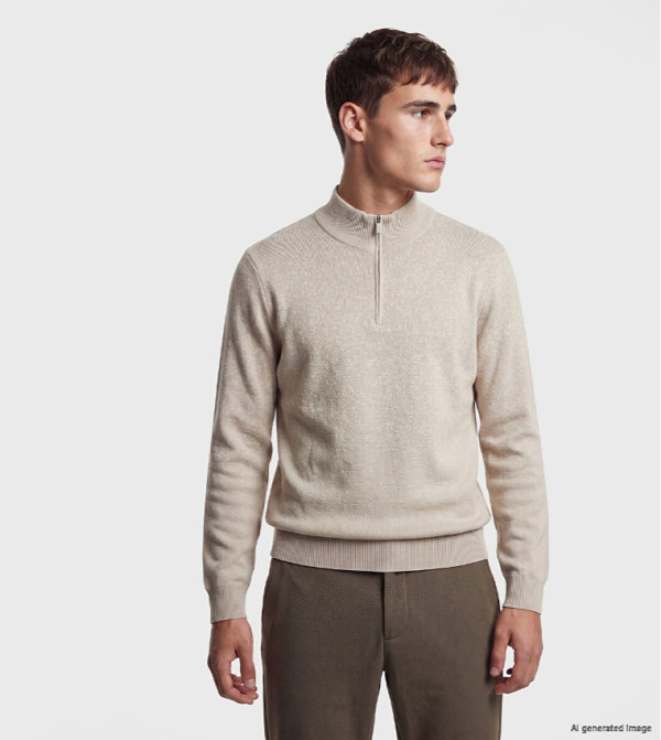 Solid High Neck Sweater